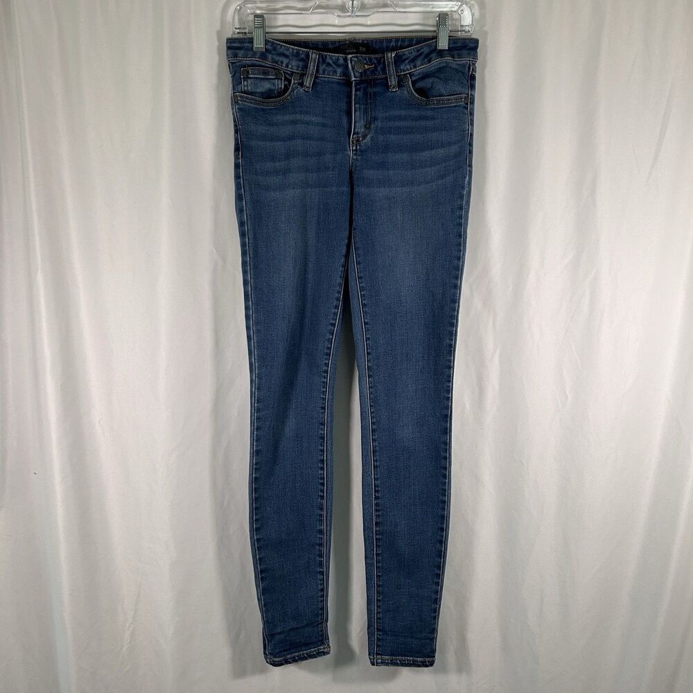 prAna Jeans Women's 2 26 Medium Wash Low Rise Cotton Blend Button Zip